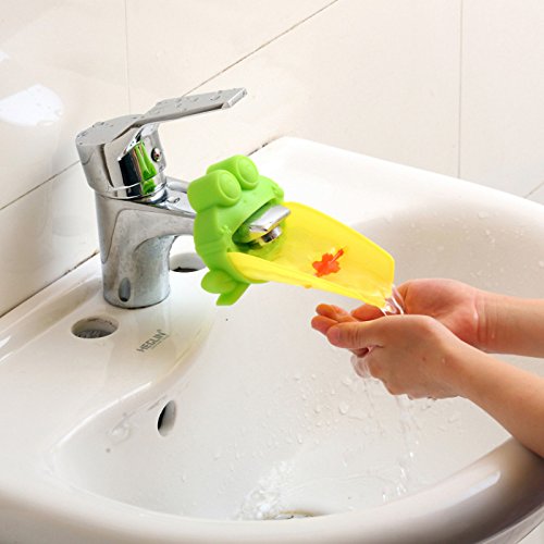 Snner Süß Wasserhahn Verlängerung Extender für Kinder Baby Hände waschen Badezimmer-Cartoon Frosch Design (Grün) von Snner