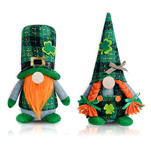 St. Patrick's Day GNOME Dekoration St. Patricks Tag Dekorationen, St. Patricks Day GNOME Irish Kobold Ornament mit grüner Gitterhut für Wohnkultur 2 PCs. von Snner