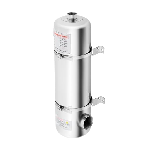Snnowdate Schwimmbadheizer Wärmetauscher Heizung Pool-Wärmetauscher Schwimmbad Pool Poolwärmetauscher Poolheizungen,Edelstahl, Swimmingpool Spa Poolsystem, 485 x 134 mm (L x Φ) 60kw von Snnowdate