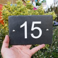 Rustikale Schiefer Hausnummer 18cm X 12cm | Tür Zahlen Aus Grauem von SnobsSigns