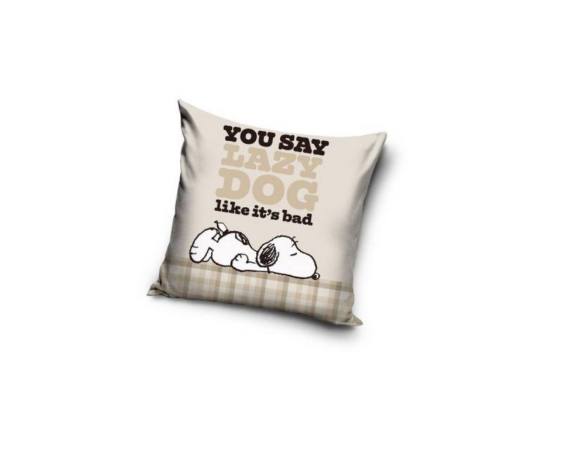 Snoopy Kissenbezug Snoopy Kissenbezug 40x40cm – Lazy Dog Kinder Kissenhülle von Snoopy