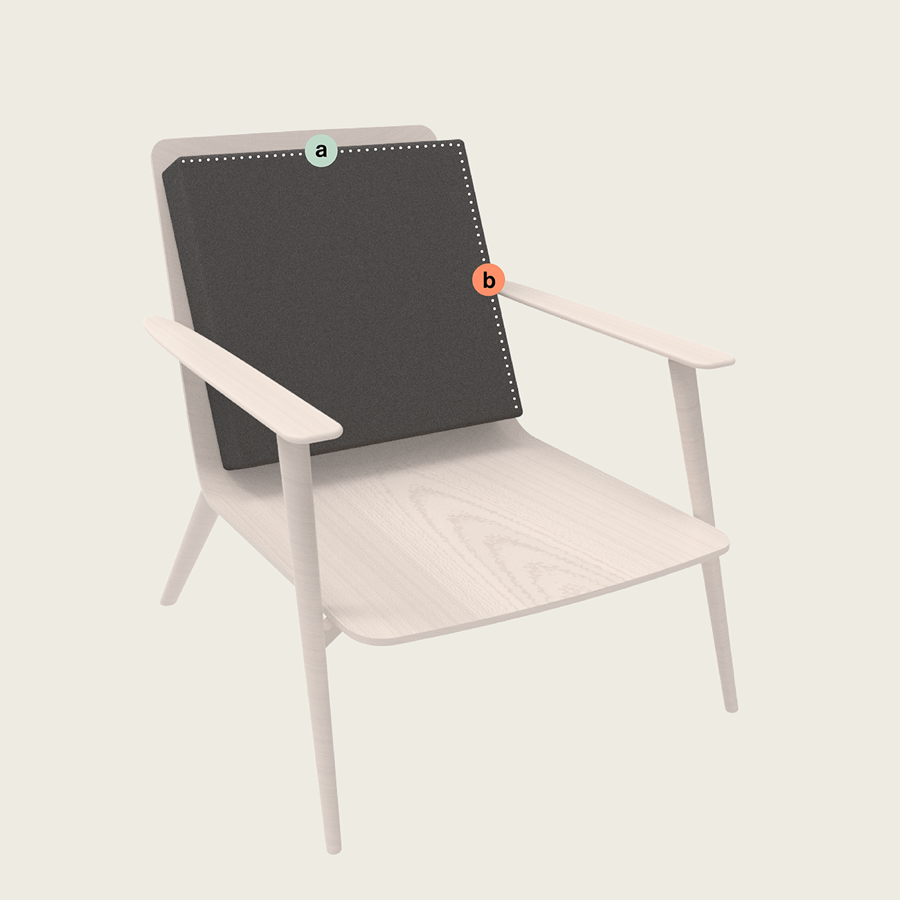 Rechteckiges Lounge Sessel Polster Rückenkissen von Snooze Project