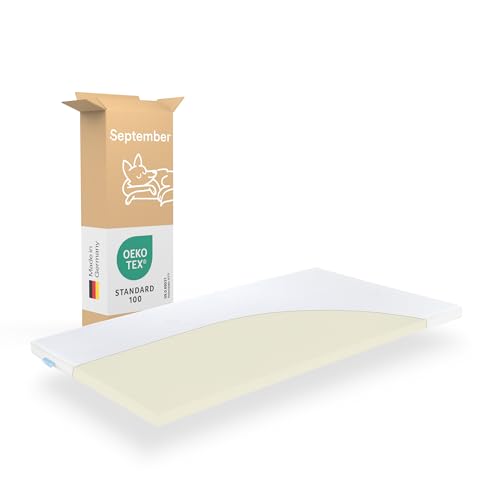 September Viscoschaum Topper 100 x 220 x 5 - RG50 Memory-Foam Weich - Made in Germany - Oeko-Tex - 60° Grad waschbar - 100x220 von September