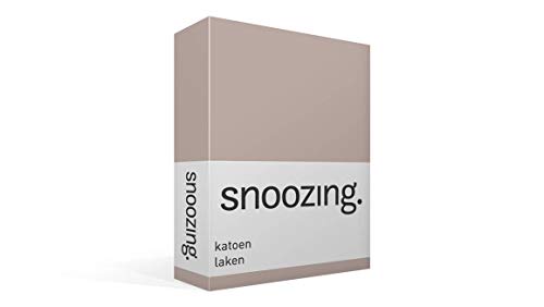 Snoozing - Baumwolle - Bettlaken - 200x260 cm - Taupe von Snoozing
