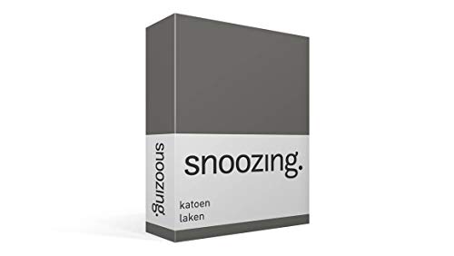 Snoozing - Baumwolle - Bettlaken - 280x300 cm - Anthrazit von Snoozing