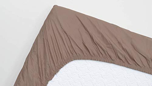 Snoozing - Baumwolle - Spannbettlaken - 100x200 cm - Taupe von Snoozing