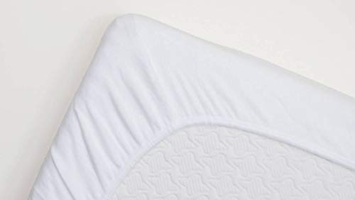 Snoozing - Baumwolle - Split - Molton - Matratzenschoner - Matratzenschutz - 180x200 cm - Weiß von Snoozing