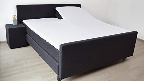 Snoozing - Baumwolle - Split-Topper - Matratzenschoner - Matratzenschutz - 200x210/220 cm - Weiß von Snoozing