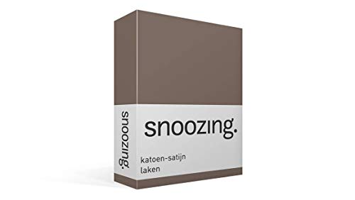 Snoozing - Baumwollsatin - Bettlaken - 200x260 cm - Braun von Snoozing