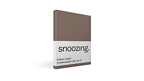 Snoozing - Baumwollsatin - Kissenbezüge - 2er-Set - 60x70 cm - Braun von Snoozing