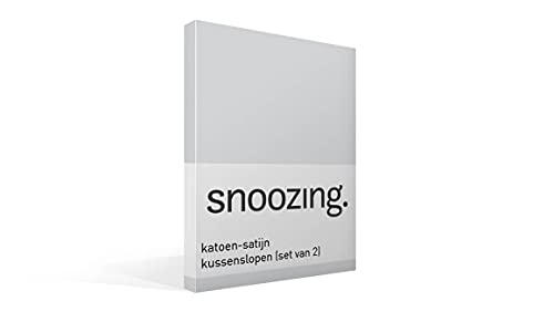 Snoozing - Baumwollsatin - Kissenbezüge - 2er-Set - 60x70 cm - Grau von Snoozing