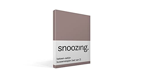 Snoozing - Baumwollsatin - Kissenbezüge - 2er-Set - 60x70 cm - Taupe von Snoozing