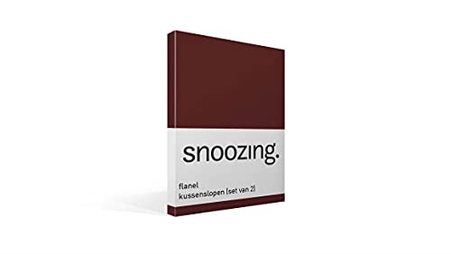 Snoozing - Flanell - Kissenbezüge - 2er-Set - 40x60 cm - Aubergine von Snoozing