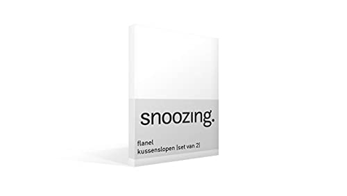 Snoozing - Flanell - Kissenbezüge - 2er-Set - 40x60 cm - Weiß von Snoozing