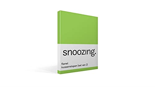 Snoozing - Flanell - Kissenbezüge - 2er-Set - 50x70 cm - Lime von Snoozing