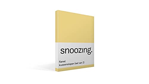 Snoozing - Flanell - Kissenbezüge - 2er-Set - 60x70 cm - Gelb von Snoozing