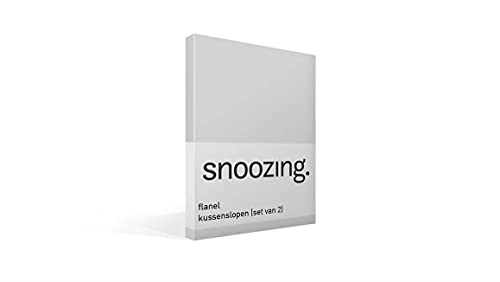 Snoozing - Flanell - Kissenbezüge - 2er-Set - 60x70 cm - Grau von Snoozing