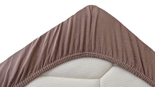 Snoozing - Jersey - Topper - Spannbettlaken - 70x200 cm - Taupe von Snoozing