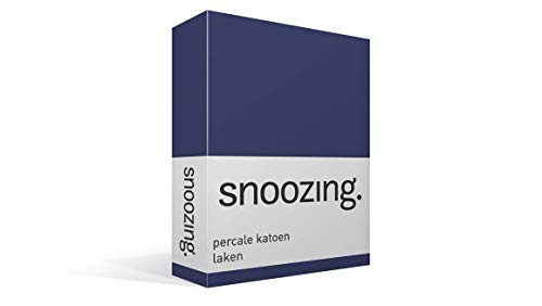 Snoozing - Perkal-Baumwolle - Bettlaken - 200x260 cm - Navy von Snoozing