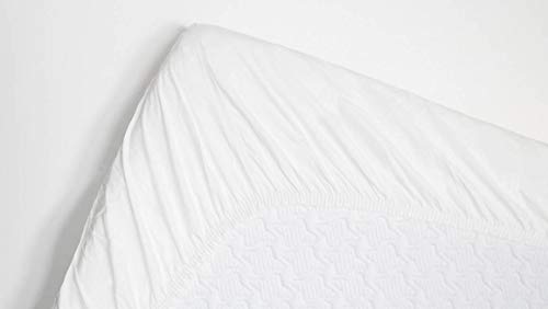 Snoozing - Perkal-Baumwolle - Spannbettlaken - 100x220 cm - Weiß von Snoozing