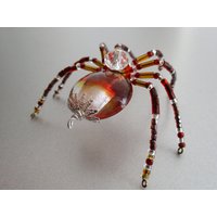 Orange Gold Amber Rot Silber Folie Lampwork Weihnachten Spinne Urlaub Baum Ornament von SnowflakesAndSpiders