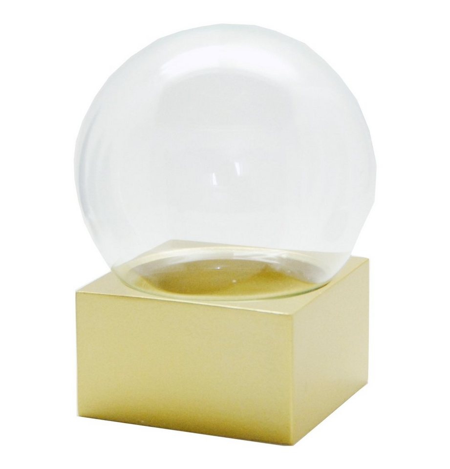 Snowglobe-for-you Schneekugel Schneekugel Bastelset Glas 100 mm breit gold eckig von Snowglobe-for-you