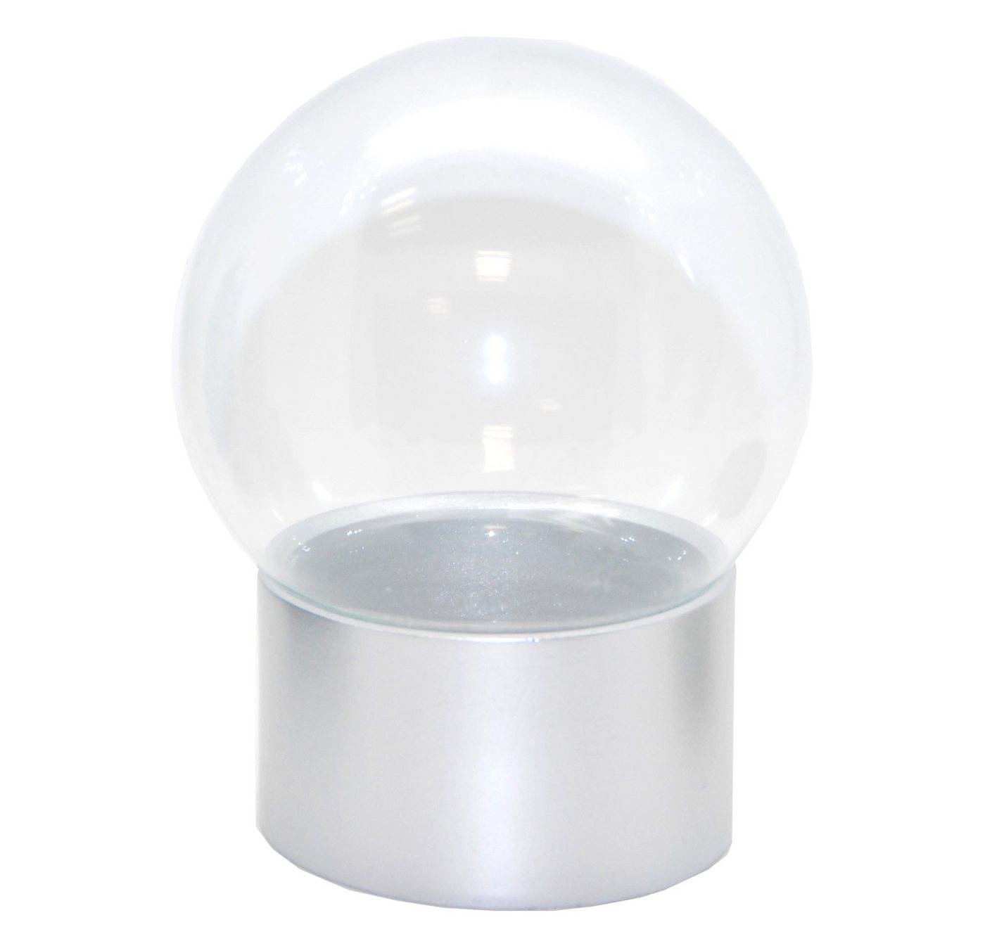 Snowglobe-for-you Schneekugel Schneekugel Bastelset Glas 100 mm breit silber rund von Snowglobe-for-you