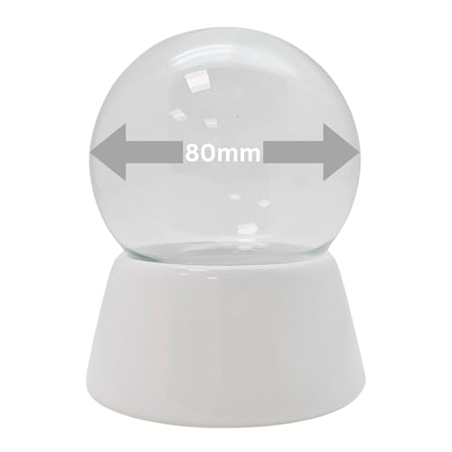 40019-80mm Do it Yourself Schneekugel mit Glaskugel und Porzellansockel - Schüttelkugel individuell Bastelset Glitzerkugel selbermachen von SNOWGLOBE for you - DO IT YOURSELF