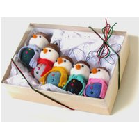 Geschenkset Von 5 Schneemännern Aus Wollfilz in Blau/Grün/Handgefertigter Weihnachtsbaumschmuck Dekoration Geschenkbox von SnowmanStore