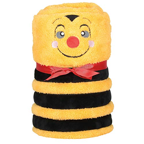 Snowpinions by D56 Snowpinions Snowthrows Bee Holiday Throw, Sherpa Korallen-Fleece Füllung, Multicoloured, One Size von Department 56