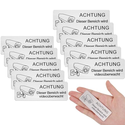 Snowtain 10 Stück Video Surveillance Signs,8.5x3 cm schild videoüberwachung,Videoüberwachung Aufkleber Attention Video Surveillance Sign für Türen, Außenwarnungen und Diebstahlschutz verwendet. Snowtain 10 Stück Video Surveillance Signs,8.5x3 cm schild videoüberwachung,Videoüberwachung Aufkleber Attention Video Surveillance Sign für Türen, Außenwarnungen und Diebstahlschutz verwendet. von Snowtain