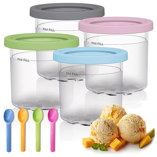 Snowtain 4 Pack Auslaufsichere Eiscreme Pints Und Deckel,4 Eiscremebehälter und 4 Kugeln,Creami Behälter Eisbehälter,Passend für Ninja XSKPLID2CD Pints. Passend für NC299AM C300s Series Ice Cream Snowtain 4 Pack Auslaufsichere Eiscreme Pints Und Deckel,4 Eiscremebehälter und 4 Kugeln,Creami Behälter Eisbehälter,Passend für Ninja XSKPLID2CD Pints. Passend für NC299AM C300s Series Ice Cream von Snowtain