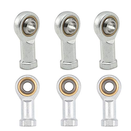 Snowtain 6Pcs Gelenkkopf 8mm Kugelkopf Spurstangenkopf innen Gewinde selbst-schmierend Stange Uniballgelenk M8 Innengewinde Gewindestange Gewinde Gelenkkopf Gelenklager von Snowtain