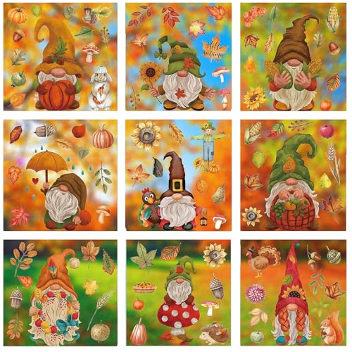 Snowtain 9 Sheets Autumn Decoration Autumn Window Stickers,Autumn Self-Adhesive Window Stickers Maple Leaves Window Stickers,Thanksgiving Day Window Sticker Thanksgiving Window Decoration.(101PCS) von Snowtain