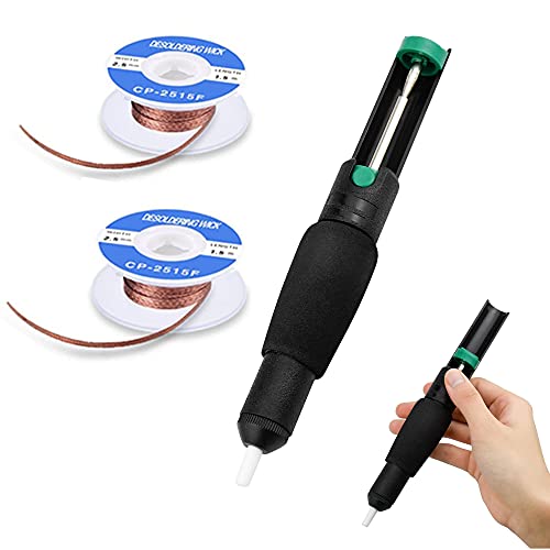 Snowtain Entlötpumpe Set,1 Entlötpumpe 2 Entlötlitze,Entlötpumpe und Lötdocht Kit,Lötmittel Sauger Vakuumpumpe Solder Removal Tool zur Entfernung von Lötzinn Entlötsaugpumpe Hohe Saugfähigkeit Snowtain Entlötpumpe Set,1 Entlötpumpe 2 Entlötlitze,Entlötpumpe und Lötdocht Kit,Lötmittel Sauger Vakuumpumpe Solder Removal Tool zur Entfernung von Lötzinn Entlötsaugpumpe Hohe Saugfähigkeit von Snowtain