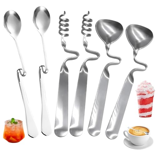 Snowtain Hochwertigem Honig-/Marmeladenlöffelset, 6 Pcs Hängender Marmelade Löffel, Edelstahl Langer Griff Honiglöffel, Geeignet für Marmelade, Sirup, Joghurt, Melasse von Snowtain