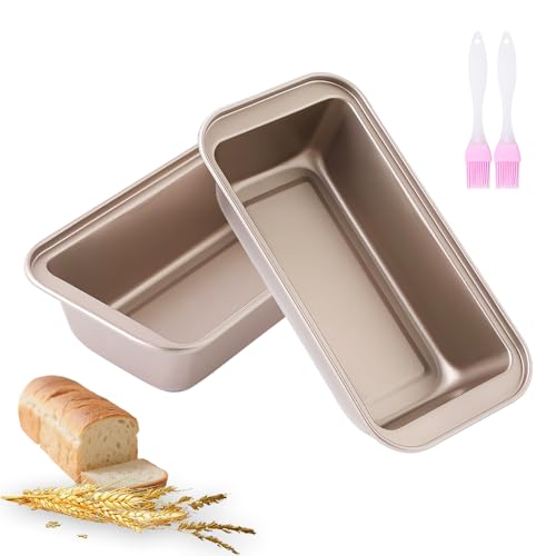 Snowtain Toastbrot Backform Set 2 Stück – Goldene Trapezform Brotbackform aus Karbonstahl mit Antihaftbeschichtung & 2 Silikon Backpinsel –Kuchenform Kastenform Toastform für Backen Snowtain Toastbrot Backform Set 2 Stück – Goldene Trapezform Brotbackform aus Karbonstahl mit Antihaftbeschichtung & 2 Silikon Backpinsel –Kuchenform Kastenform Toastform für Backen von Snowtain