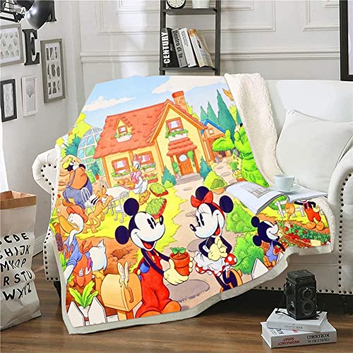 Cartoon Anime Winter Decken Kuscheldecke 150x200 cm for Erwachsene Kinder, Herr Maus Muster Blanket,Fleecedecke Flaushig Sherpa Fleece Wohndecke,Flanelldecke für Bettsofa Sofadecke Reisedecke von Snowya