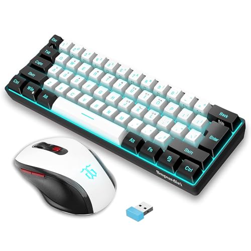 Snpurdiri 60% Prozent Tastatur Maus Set Kabellos, Wireless Gaming Combo, Enthalten 2.4G Small Mini 60% Merchanical Feel Tastatur, Ergonomisches Design Vertical Feel Maus (Blackwhite) Snpurdiri 60% Prozent Tastatur Maus Set Kabellos, Wireless Gaming Combo, Enthalten 2.4G Small Mini 60% Merchanical Feel Tastatur, Ergonomisches Design Vertical Feel Maus (Blackwhite) von Snpurdiri