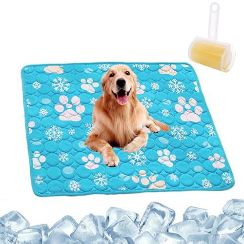 Emmalove - Kühlmatte Für Den Sommer, Kühlmatte Für Hunde, Kühldecke Hund, Hundekühlmatte Selbstkühlend Für Hunde Katzen, Waschbar, Zuhause Unterwegs Oder Im Auto (STIL-10,150 * 100cm) von Snrtevu