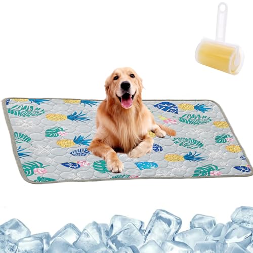 Emmalove - Kühlmatte Für Den Sommer, Kühlmatte Für Hunde, Kühldecke Hund, Hundekühlmatte Selbstkühlend Für Hunde Katzen, Waschbar, Zuhause Unterwegs Oder Im Auto (Stil-7,70 * 55cm) von Snrtevu