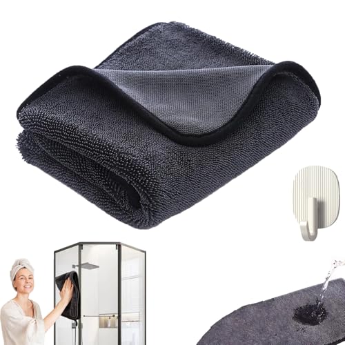Fixdry Trockentuch XL, Fixdry Ultra Mikrofaser Tuch, Trockentuch Dusche, Ultrahohe Saugfahigkeit, Streifenfreie Sauberkeit, Doppelseitiges Design Für Dusche, Küche, Auto (1PC, Mittelgroße) von Snrtevu