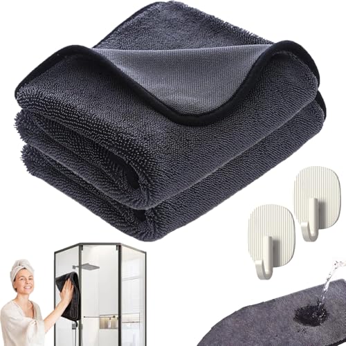 Fixdry Trockentuch XL, Fixdry Ultra Mikrofaser Tuch, Trockentuch Dusche, Ultrahohe Saugfahigkeit, Streifenfreie Sauberkeit, Doppelseitiges Design Für Dusche, Küche, Auto (2PCS, Kleine) von Snrtevu