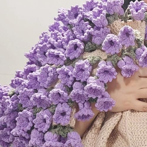 Flower Bouquet Blanket, Diy Handmade Rose Blanket, Rose Bouquet Blanket Material Kit, Gehäkelte Blumen Sofa Decke Für Den Muttertag, Blumenstrauß Decke, Soft Romantic (STYLE-4) von Snrtevu