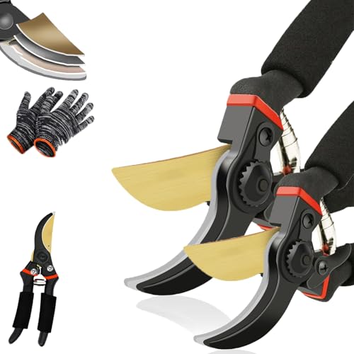 Garden Slicer Pro, Gardenslicer Pro Hochleistungs-Gartenschere, Hand Heckenschere Für Äste Bis 3 Cm, Sk5-Stahlklinge, Ergonomisch, Schneidet Harte Äste Wie Heiße Butter (2PCS) von Snrtevu