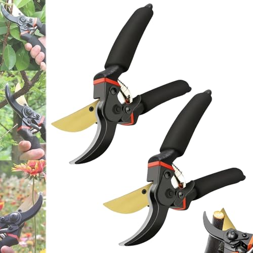 Hermhoffer Gardenslicer Pro Hochleistungs-Gartenschere, Garden Slicer Pro, Rostfrei, Robust, WetterbestäNdig, Ergonomisch Baumscheren & Gartenscheren (2pcs) von Snrtevu