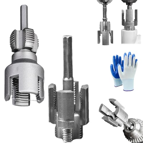Pipe Thread Cutting Tool, Dual-Purpose Pipe Threader, Integrated Internal & External Pipe Threading Tool For Ppr Or Pvc Pipe, Electric Drill Compatible (2PCS-3) von Snrtevu