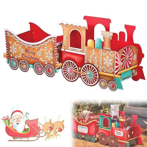 Santa’s Gift Train — Deliver Holiday Cheer in Style, Christmas Presents Train, DIY Santa Express Trains Gift Box for Gifts Candy Stocking Stuffers, Holiday Christmas Decorations (A) von Snrtevu
