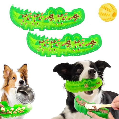 Slow-Feed Chew & Fetch Crocodile Dog Toy, Dog Chew Toys for Freezer, Doggo Feeder Toy-Bauble Food Puzzle Slow Feeder for Safe Chewing & Dental Care, Suit Every Breed (2PCS*S) von Snrtevu