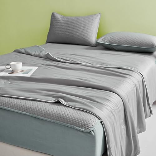 Snrtevu Anfaru Eisdecke, Anfaru Chillcomfort Schlafdecke, Kühldecken Zum Schlafen, Doppelseitig Kühlende Eisseide, Atmungsaktiv Leichte, Maschinenwaschbar (Grey,150 × 200 cm) von Snrtevu